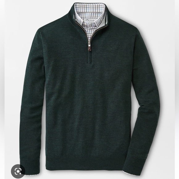 Peter Millar Other - PETER MILLAR 1/4 ZIP SWEATER in Balsam | Size: XL | 85% Merino Wool & 15% Silk